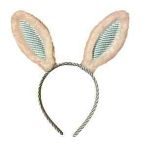 Striped Bunny Ear Headband, blue and white. Waster or Halloween celebration